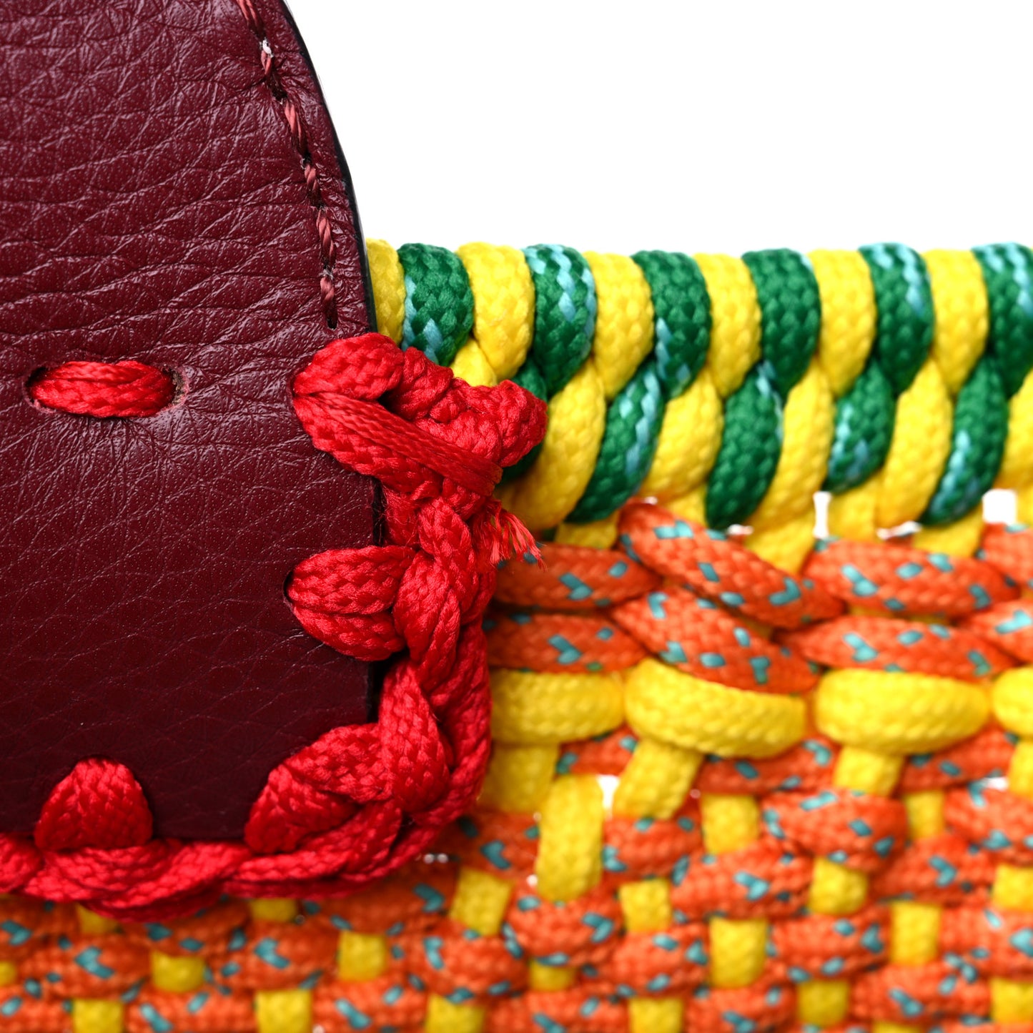 Calfskin Fabric Crochet Tote Multicolor