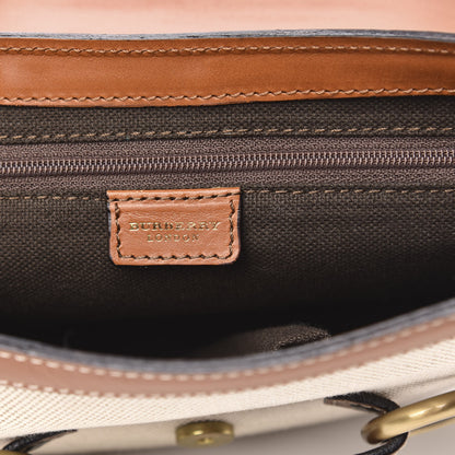 Burberry Canvas Smooth Calfskin Shoulder Bag Natural Brown 6 of 10