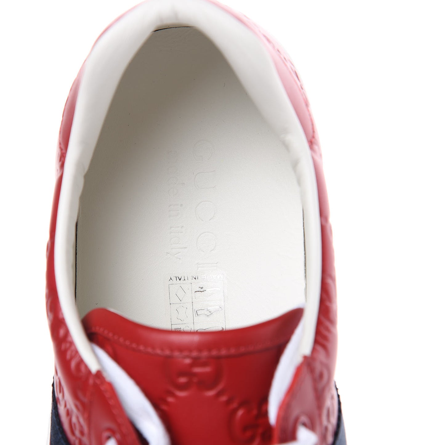 Guccissima Signature Web Mens Ace Sneakers 7.5 Hibiscus Red