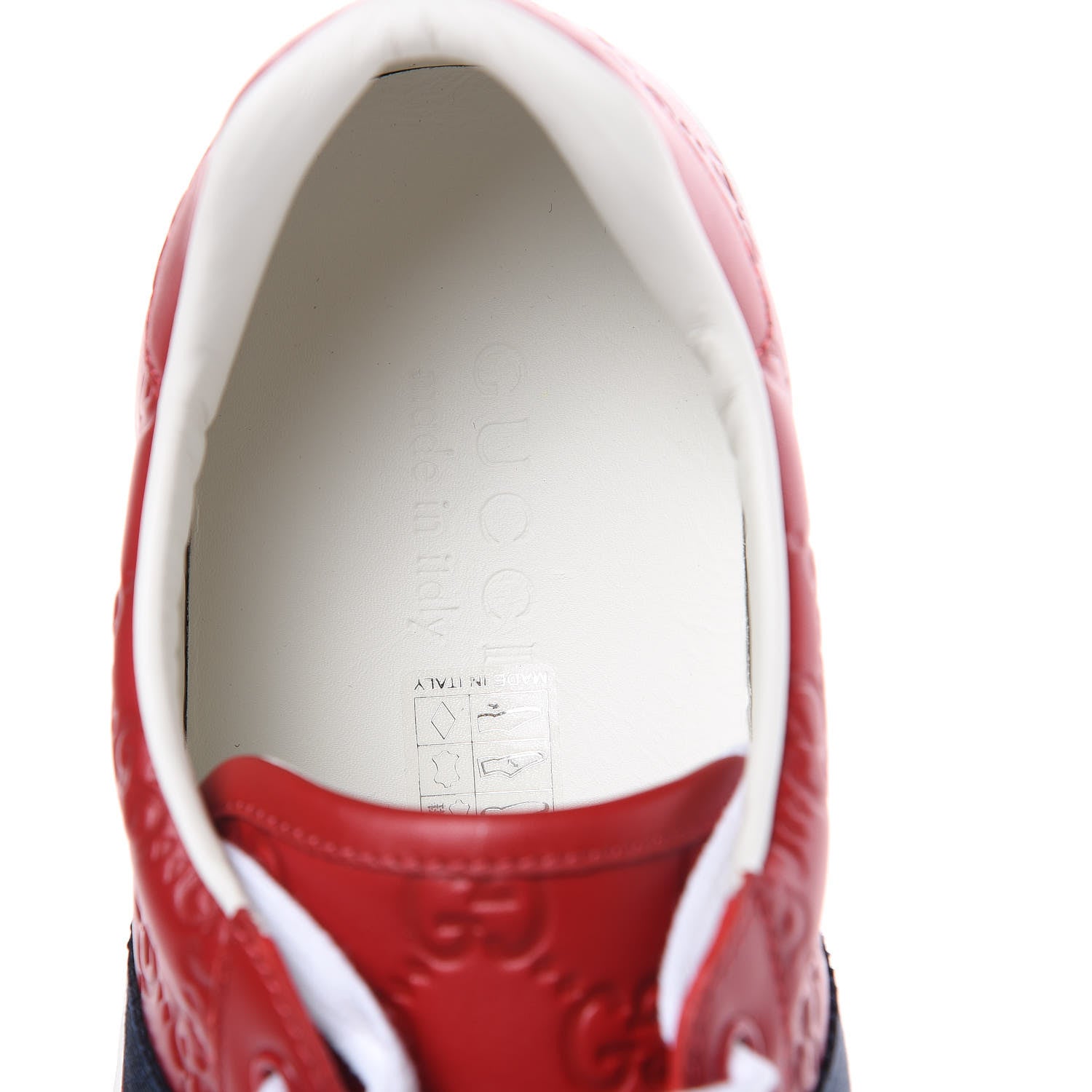 Gucci Guccissima Signature Web Mens Ace Sneakers 7.5 Hibiscus Red 6 of 9