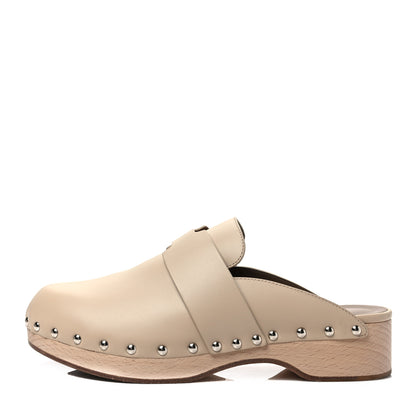 Hermes Calfskin Calya Mules 39 Hetre 1 of 7