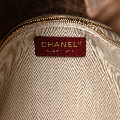 Chanel Suede Quilted Neo Cabas Small Shopping Tote Dark Brown 6 of 10