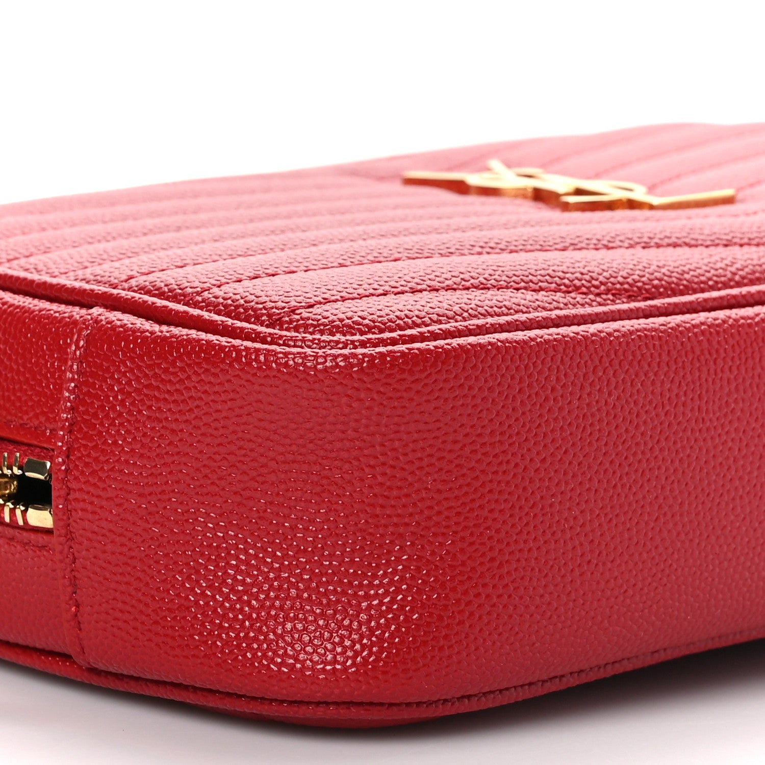 Saint Laurent Grain De Poudre Matelasse Monogram Mini Lou Camera Bag Eros Red 6 of 7