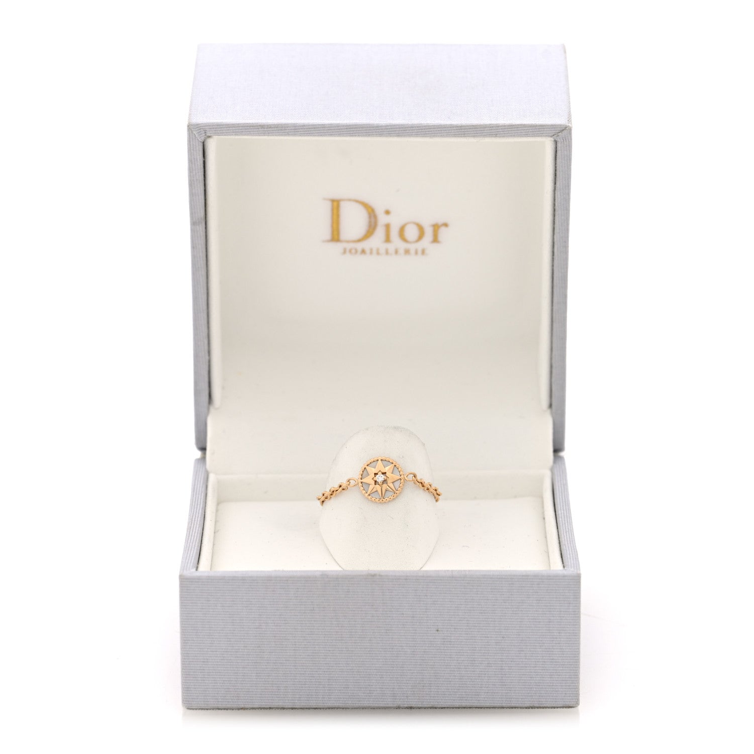 Christian Dior 18K Yellow Gold Diamond Mother of Pearl Rose Des Vents Ring 50 5.25 5 of 5