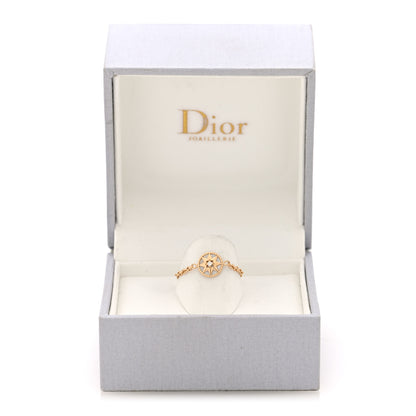 Christian Dior 18K Yellow Gold Diamond Mother of Pearl Rose Des Vents Ring 50 5.25 5 of 5