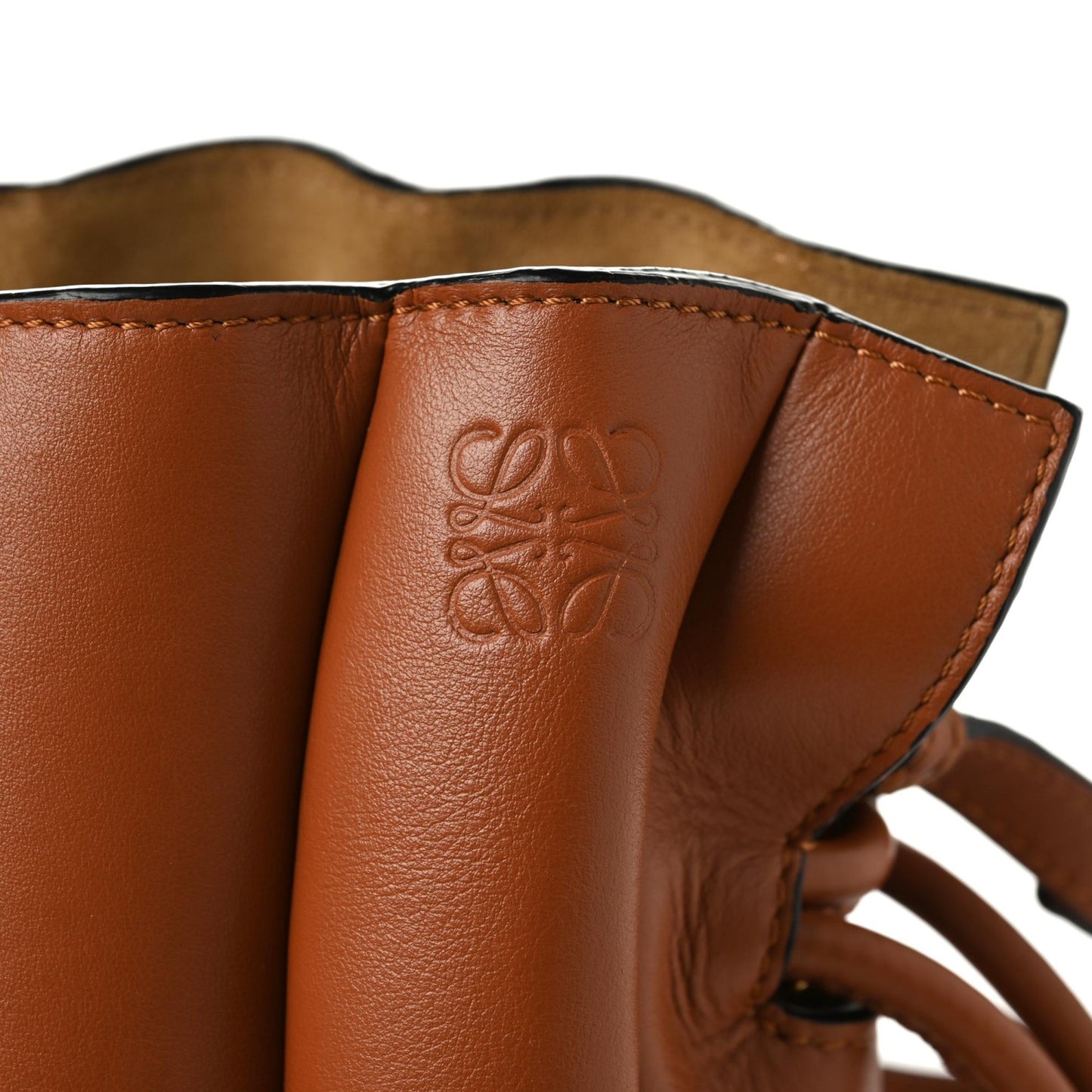 Calfskin Ondas Flamenco Knot Bag Tan