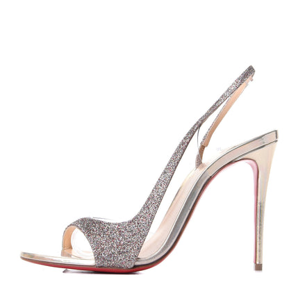 Christian Louboutin Mini Glitter PVC Specchio Optisling 100 Sandals 37.5 Multicolor Plantine 1 of 10