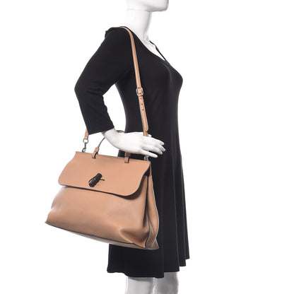 Gucci Cellarius Calfskin Large Bamboo Daily Top Handle Bag Camelia 2 of 11