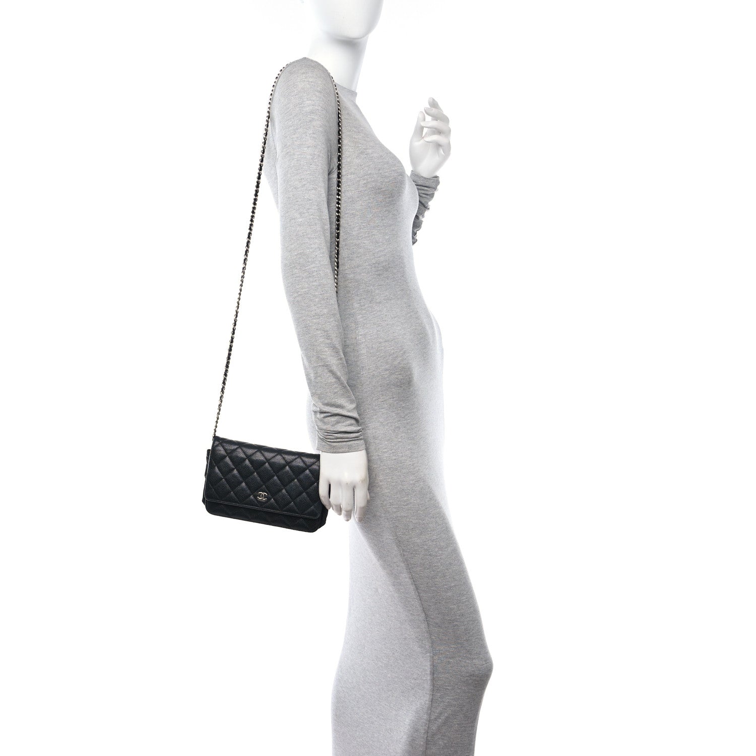 Chanel Caviar Quilted Wallet on Chain WOC Black 2 of 15