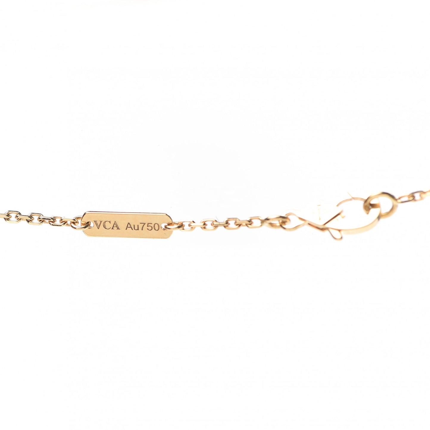 18K Yellow Gold Guilloche Vintage Alhambra Pendant Necklace
