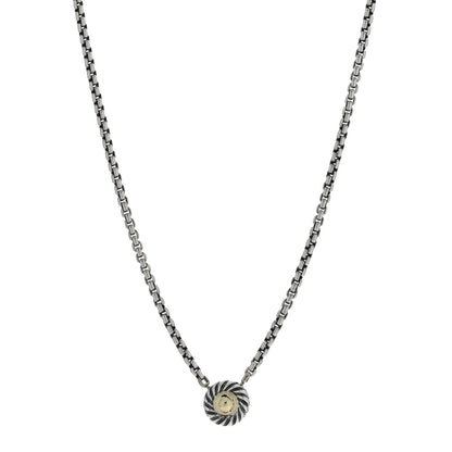 David Yurman Sterling Silver 14K Yellow Gold Cookie Pendant Necklace 1 of 5