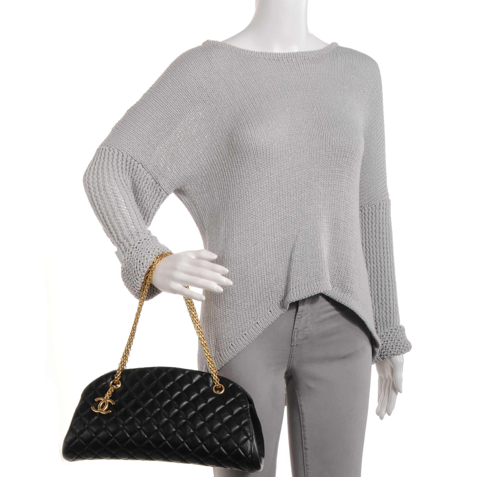 Chanel Aged Calfskin Medium Just Mademoiselle Black 2 of 7
