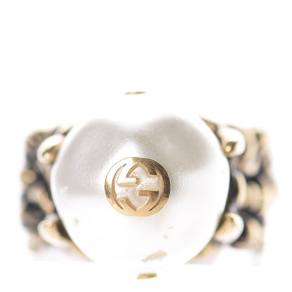 Gucci Metal Pearl Ring 6 Aged Gold 1 of 6
