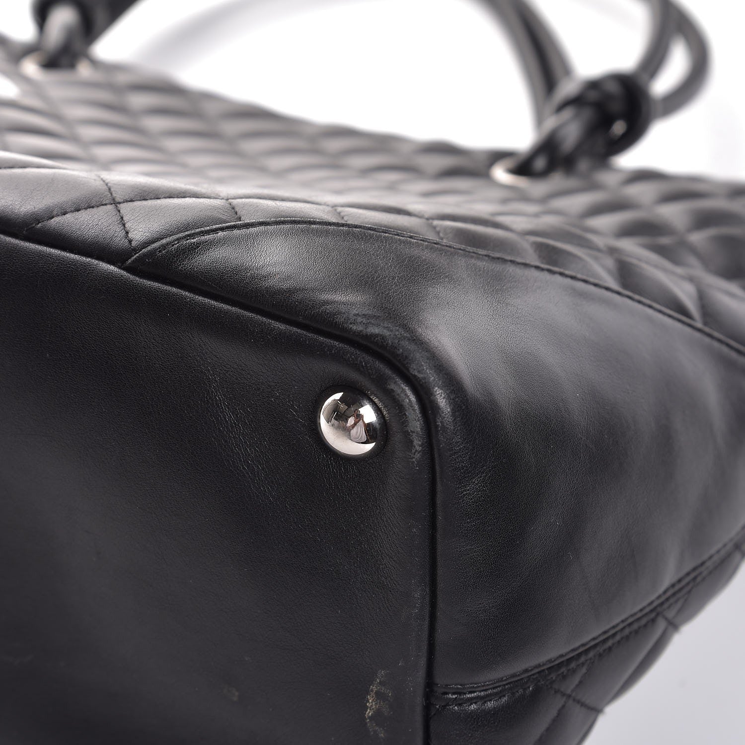 Chanel Calfskin Quilted Large Cambon Tote Black White 9 of 13