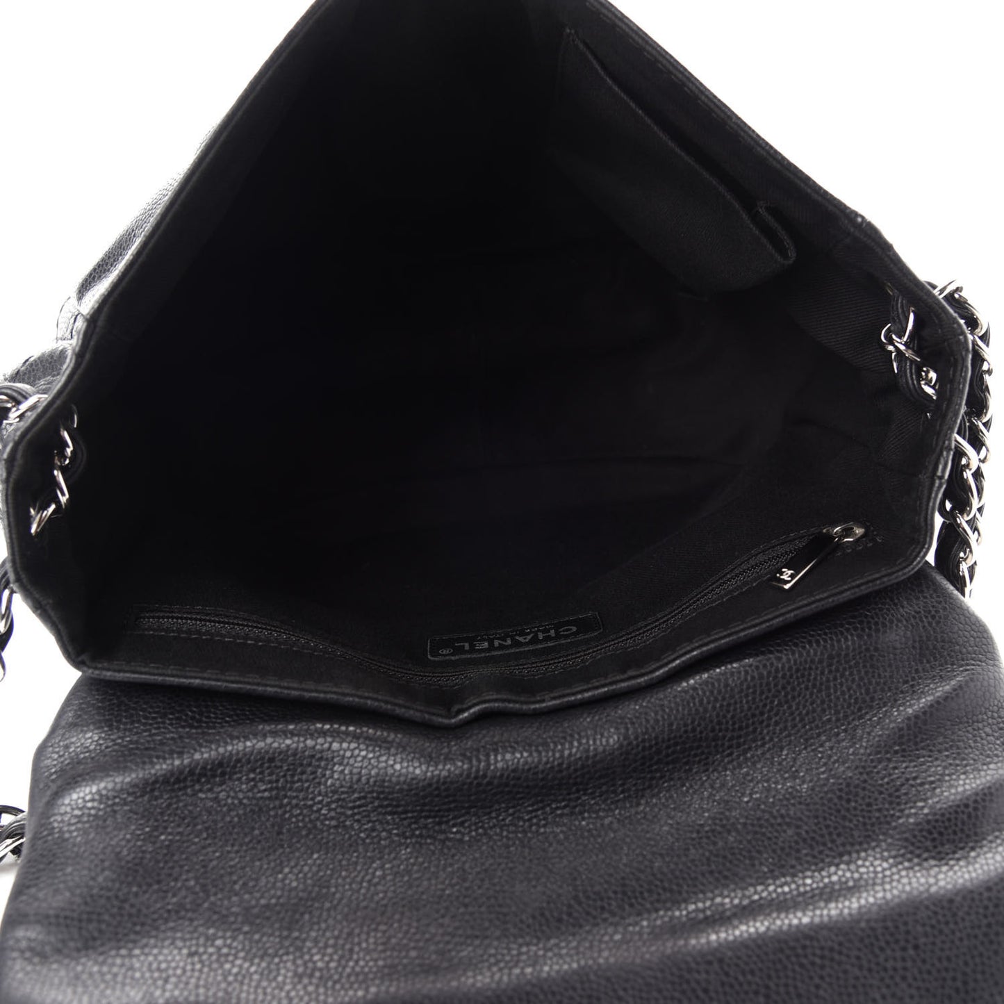 Caviar Half Moon Large Flap Black