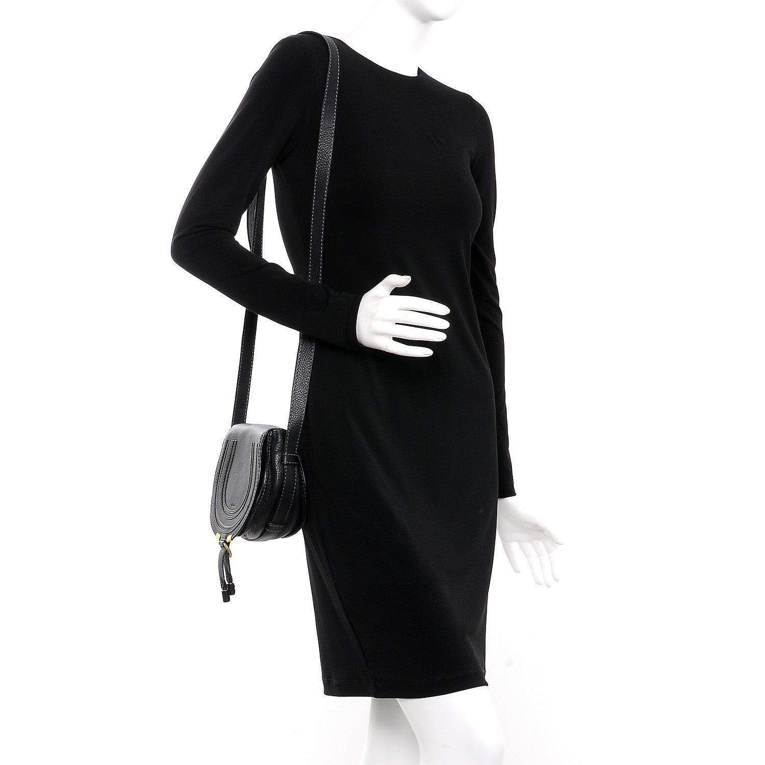 Chloe Calfskin Mini Marcie Round Crossbody Bag Black 2 of 10