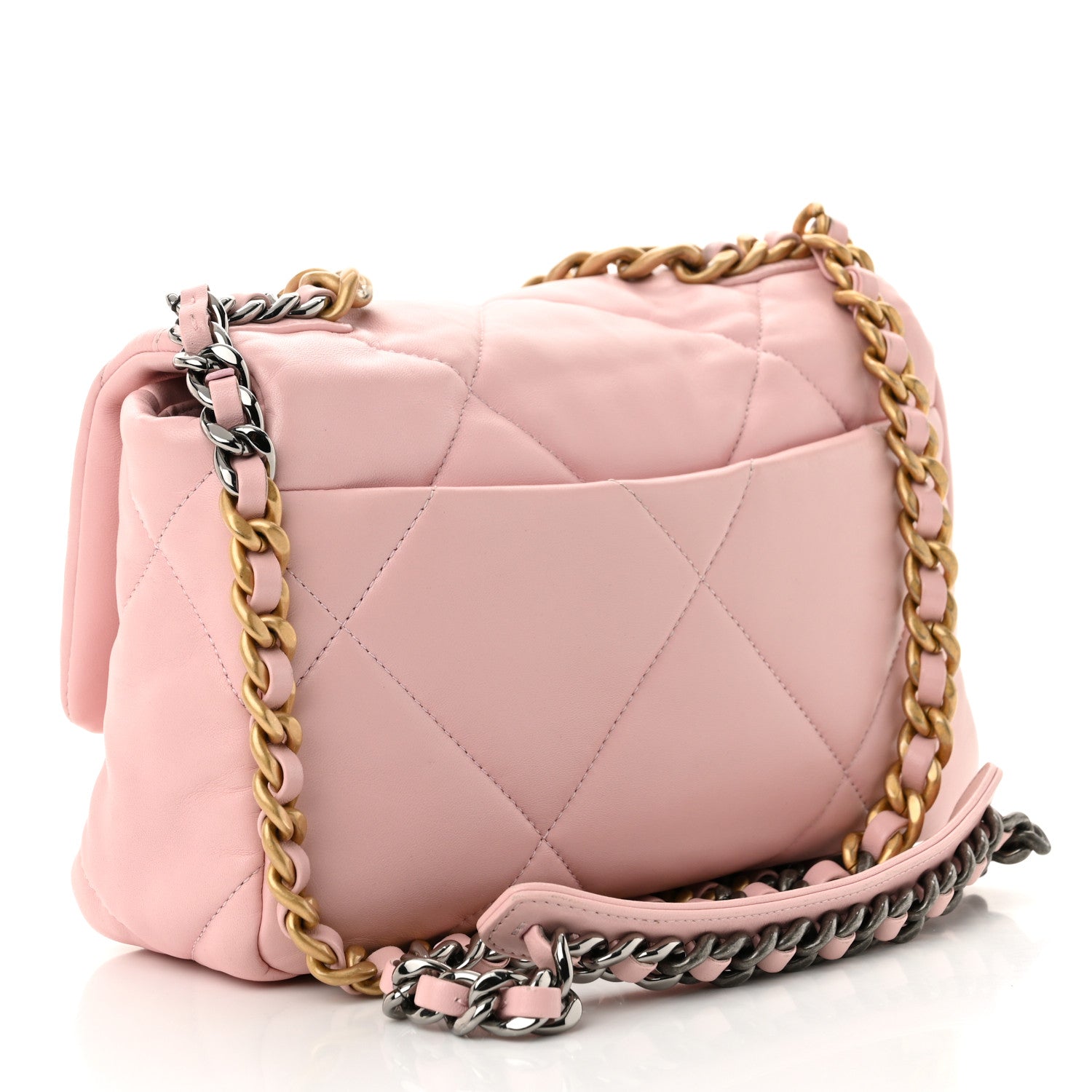 Chanel Lambskin Quilted Medium Chanel 19 Flap Light Pink 3 of 10