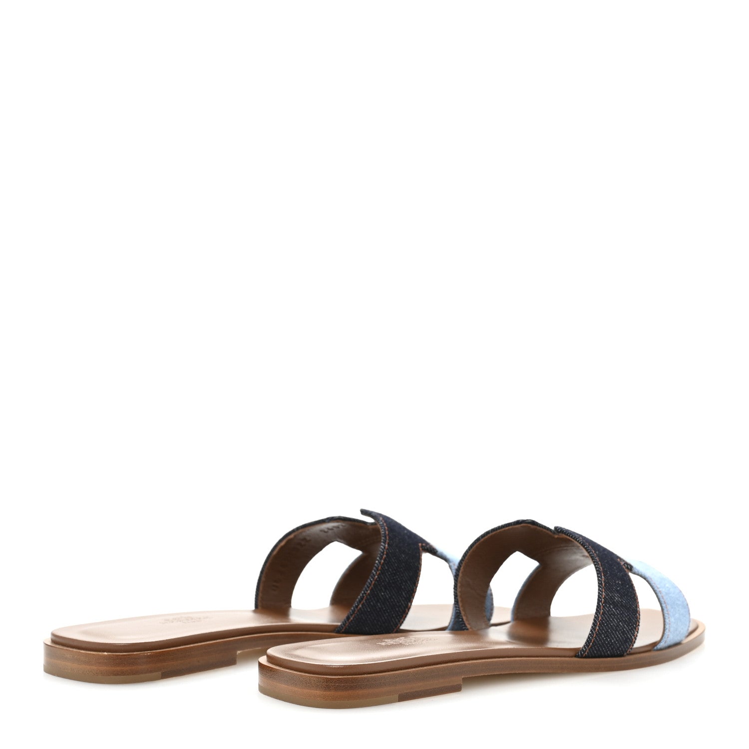 Hermes Denim Canvas Oran Sandals 39.5 Bleu Brut Bleu Clair 5 of 10