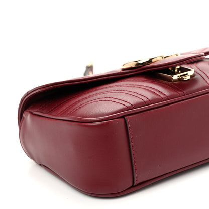 Gucci Calfskin Matelasse Mini GG Marmont Shoulder Bag Rosso Ancora 9 of 11