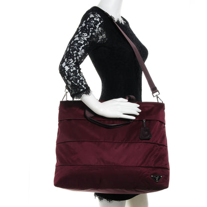 Prada Tessuto Nylon Shopping Tote Bordeaux 2 of 11