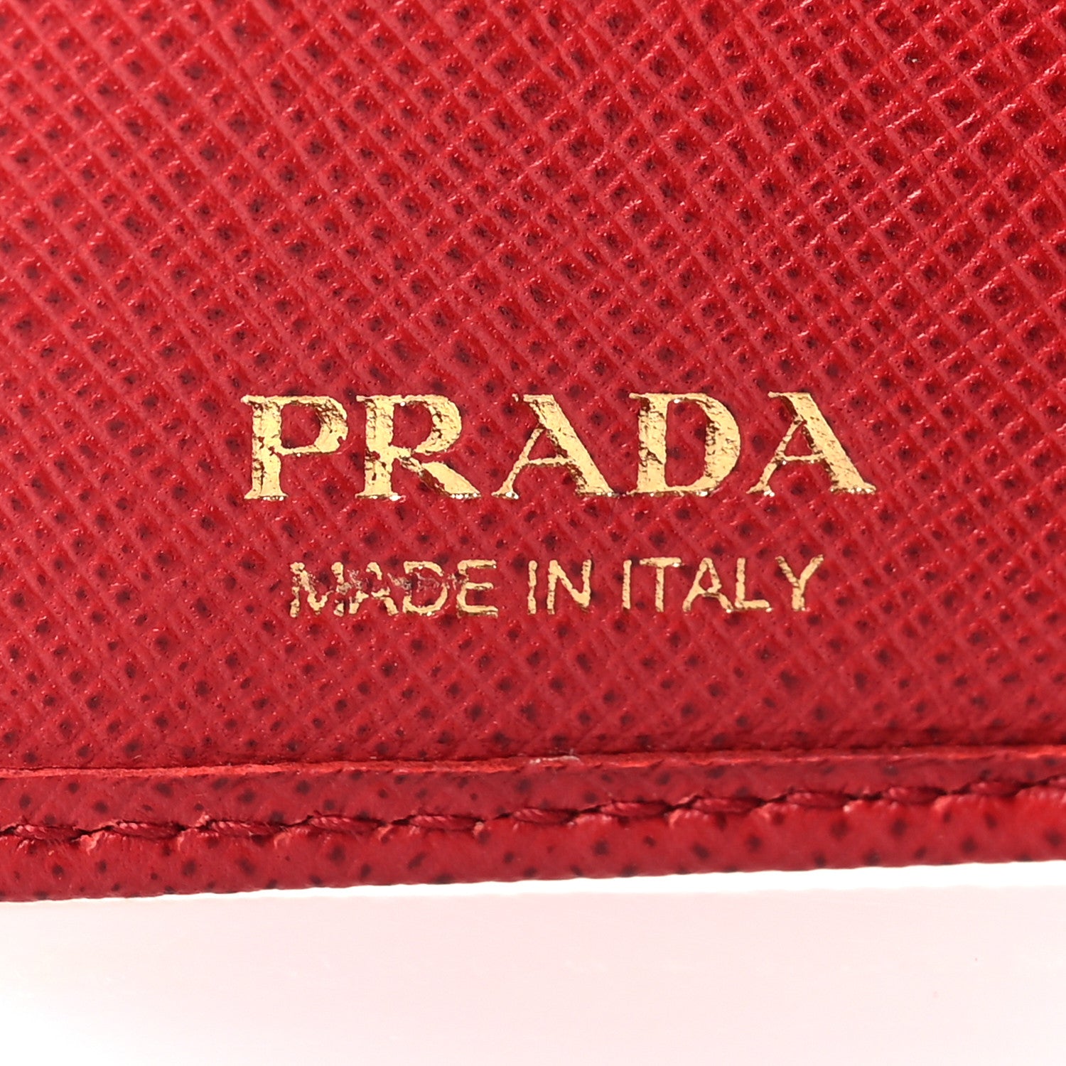 Prada Saffiano Metal Bi-Fold Wallet Fuoco 6 of 6
