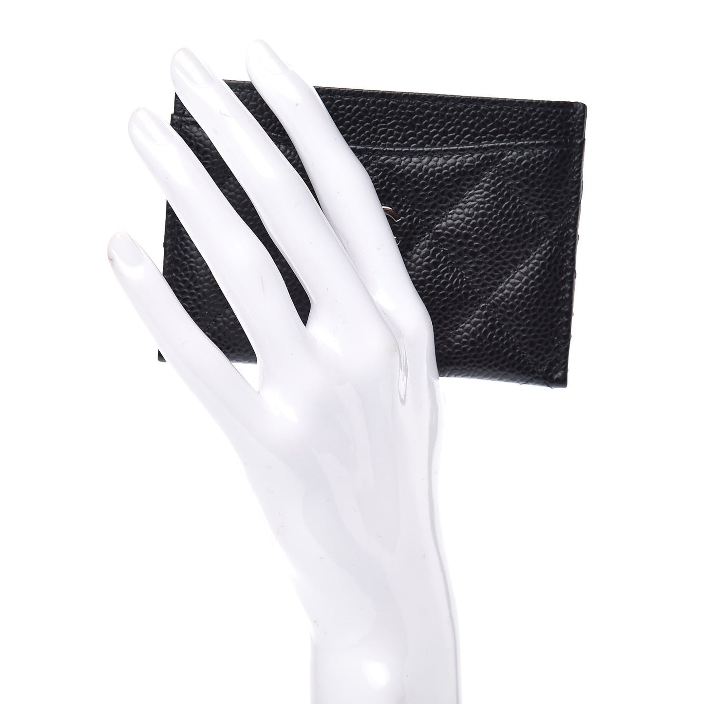 Caviar Quilted Card Holder Black