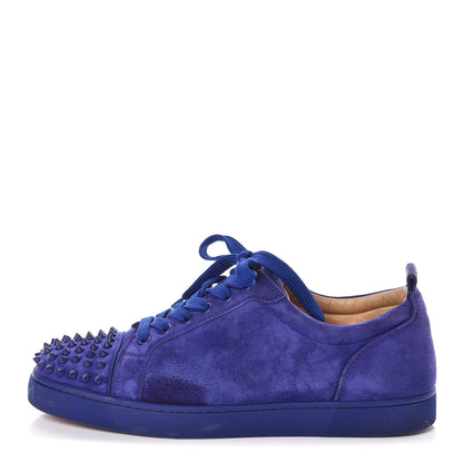 Christian Louboutin Suede Louis Junior Spikes Flat Sneakers 43 Blue 1 of 11