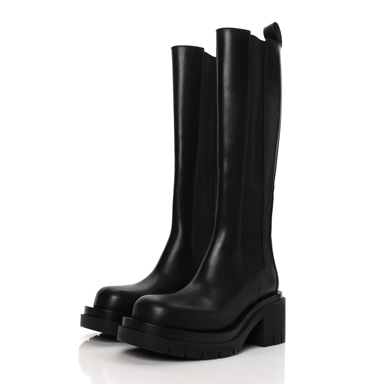 Bottega Veneta Calfskin The Lug Chelsea 30/70mm Tall Boots 38.5 Black 3 of 8