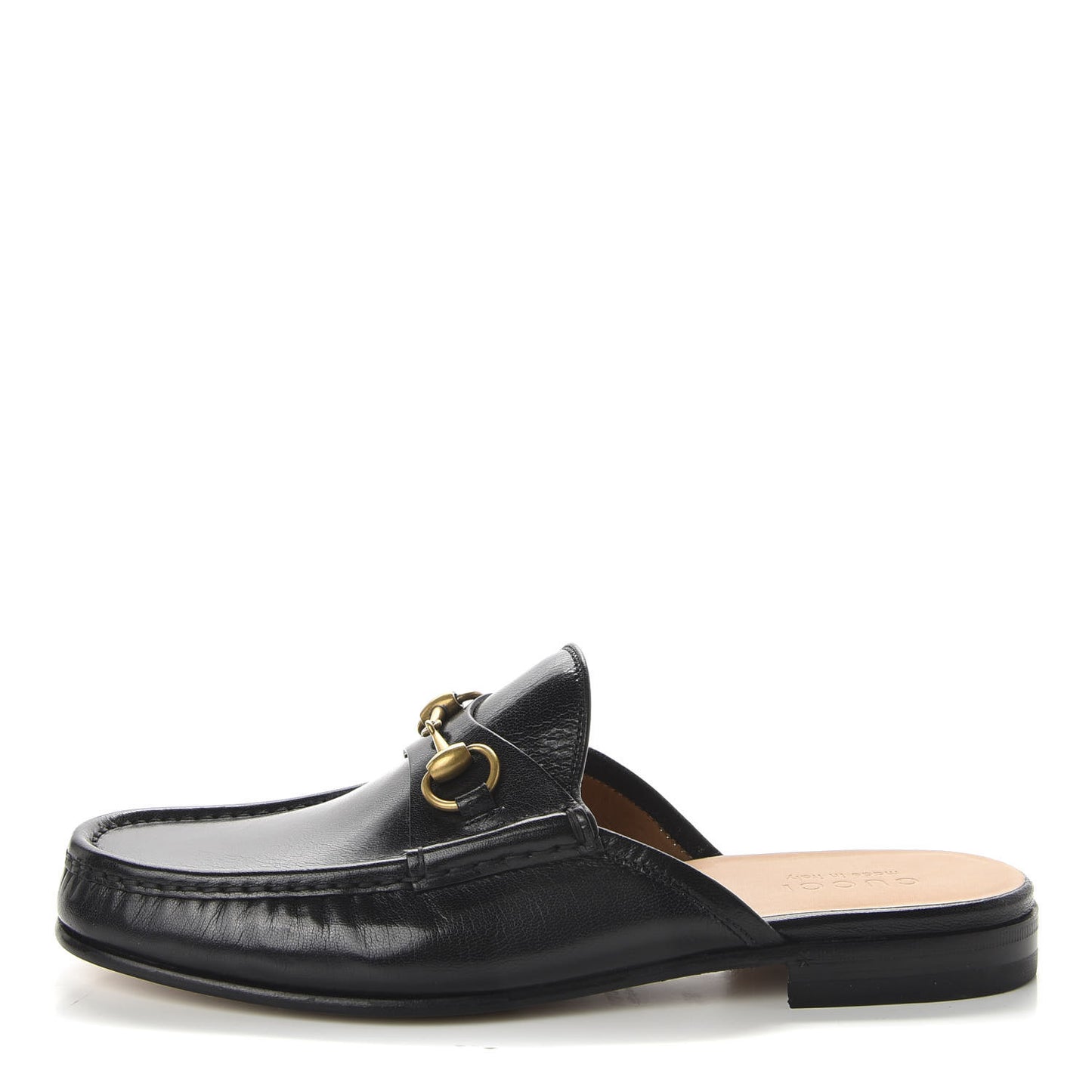Goatskin Mens Horsebit Slippers 9.5 Black