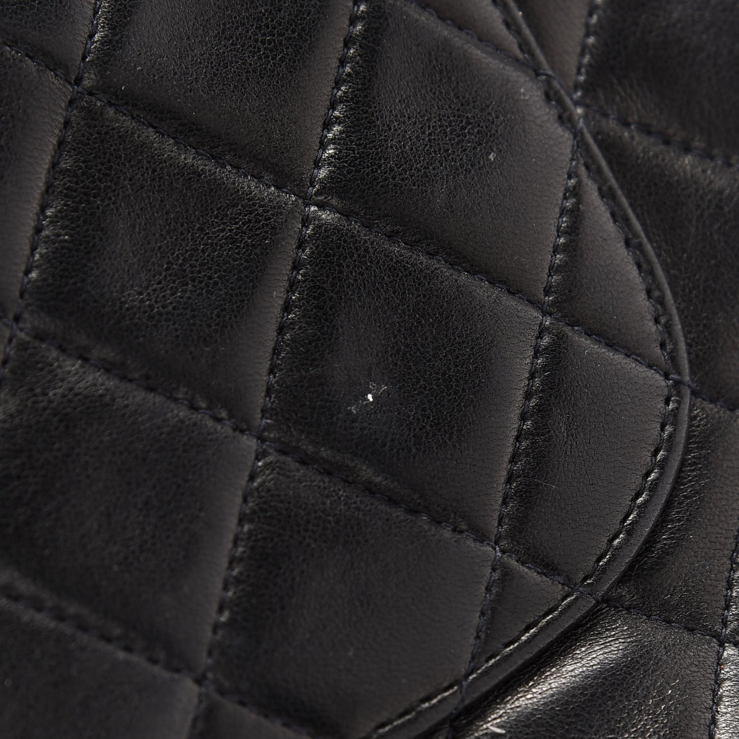 Lambskin Quilted Medium Double Flap Black