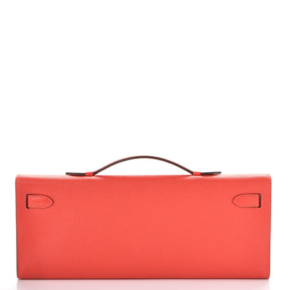Hermes Epsom Kelly Cut Clutch Pochette Rose Jaipur 5 of 30