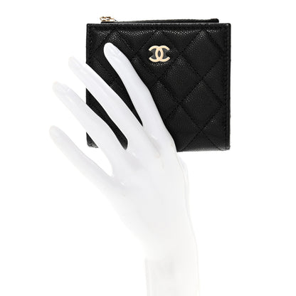 Chanel Caviar Quilted CC Zip Compact Wallet Black 2 of 10