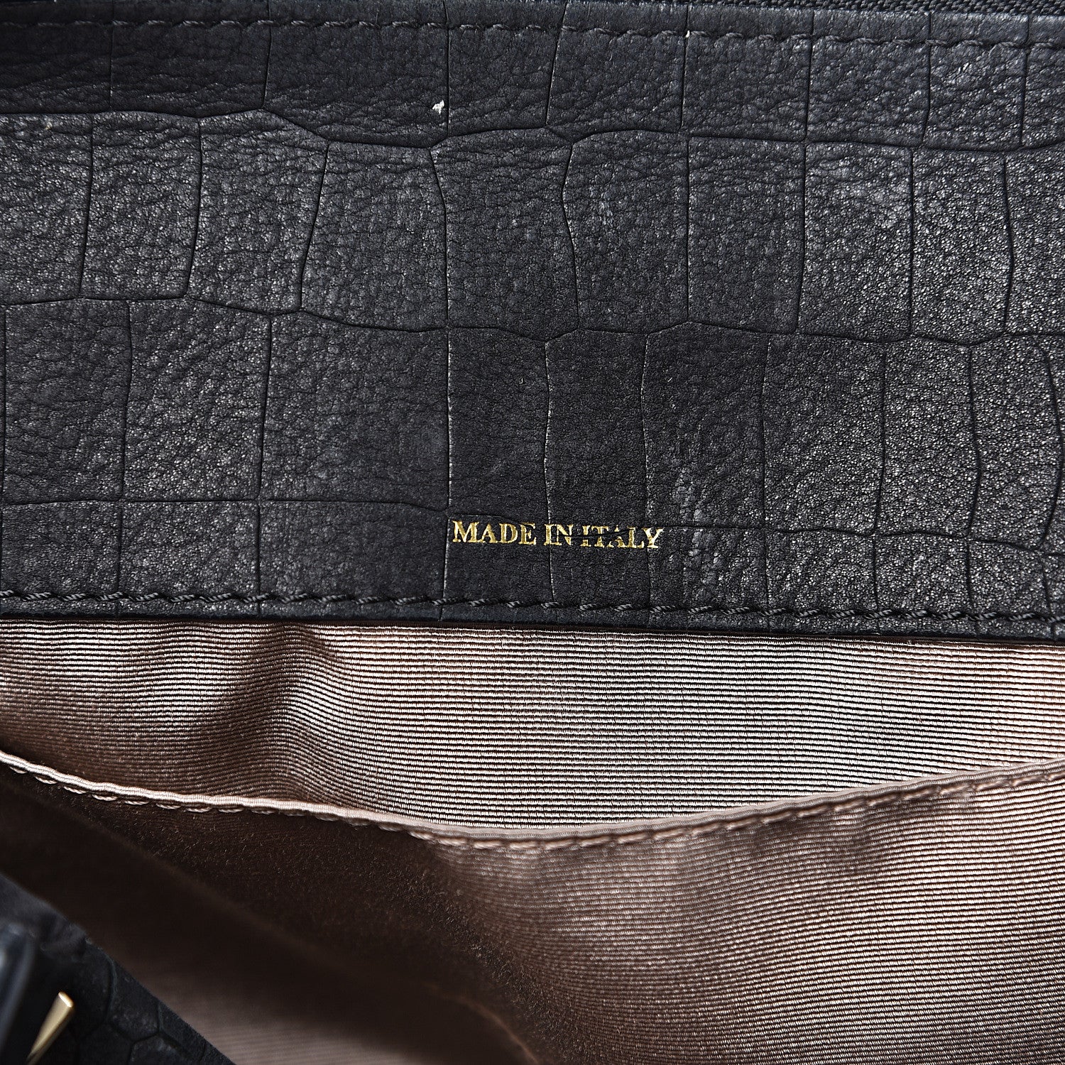 Lanvin Crocodile Stamped Calfskin Trilogy Bowling Bag Black 5 of 14