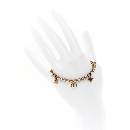 Christian Dior Crystal Pearl Charm Bracelet Gold 2 of 3