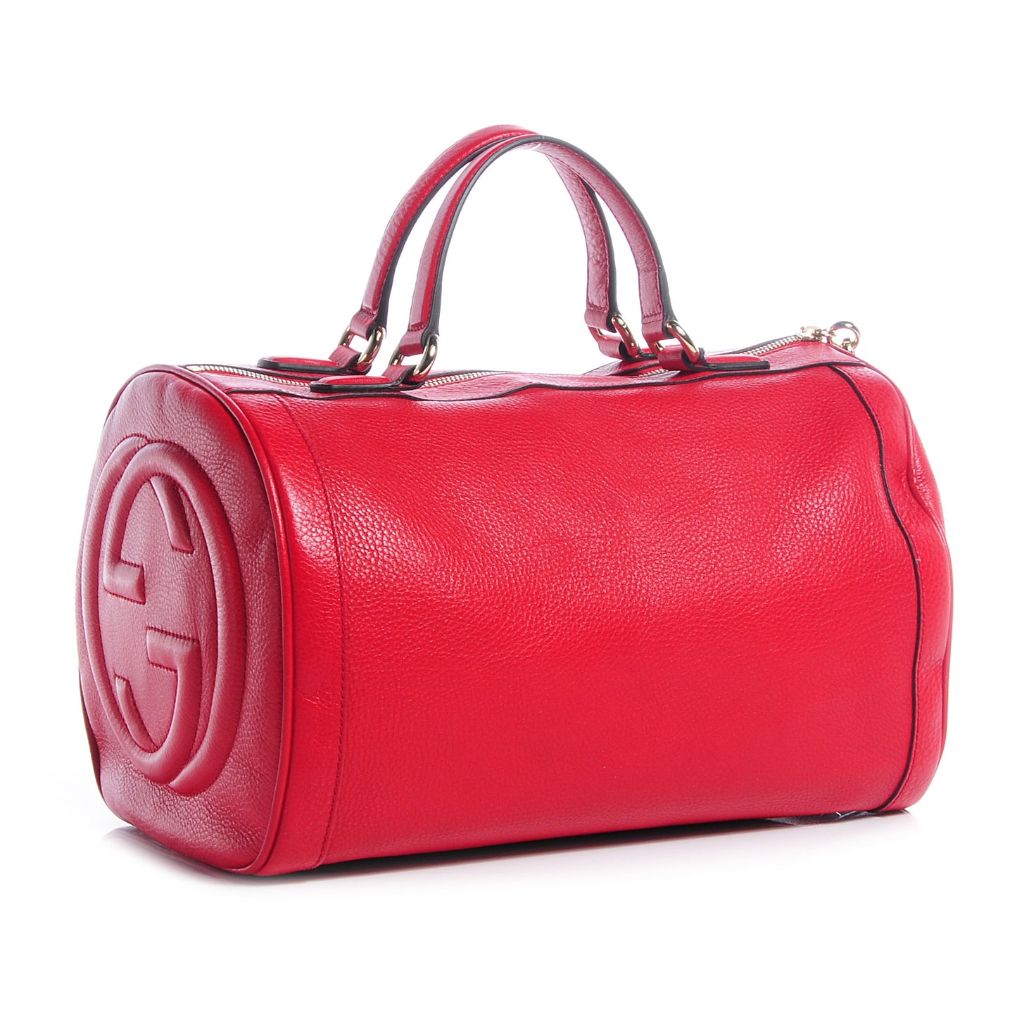 Pebbled Calfskin Medium Soho Boston Red