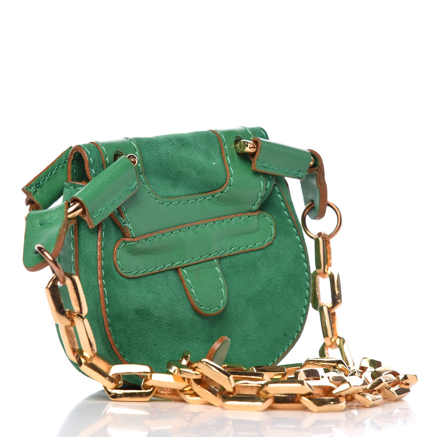 Chloe Suede Chain Bag Green 3 of 9