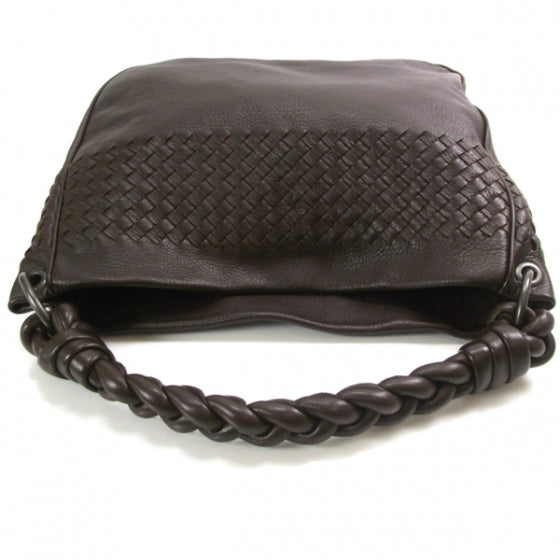 Cervo Intrecciato Shoulder Bag Ebano