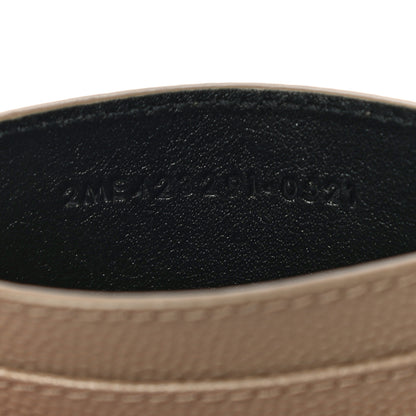 Saint Laurent Grain De Poudre Matelasse Chevron Monogram Credit Card Case Dark Beige 7 of 10