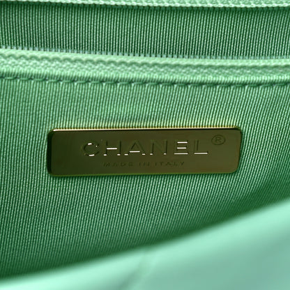 Chanel Goatskin Quilted Medium Chanel 19 Flap Light Green 6 of 16