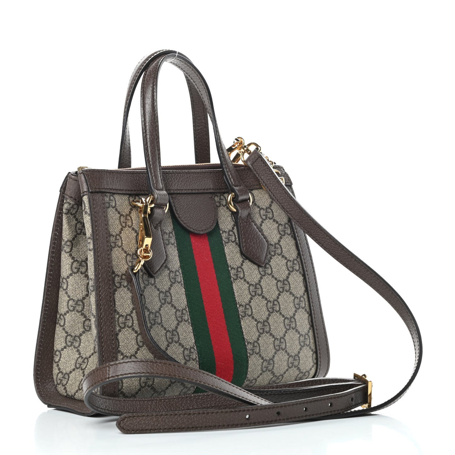 GG Supreme Monogram Small Ophidia Tote Bag Brown