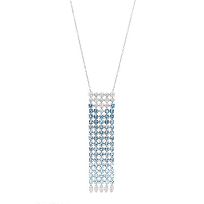 Bulgari 18K Lucea Diamond Blue Topaz Gradient Waterfall Necklace 1 of 4