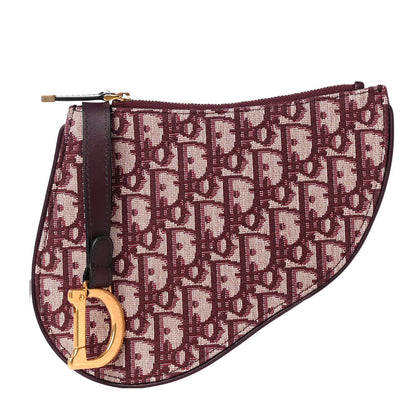 Christian Dior Oblique Saddle Pouch Clutch Bordeaux 1 of 4