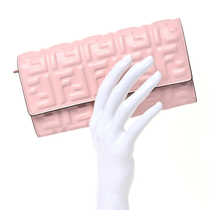 Fendi Nappa Matisse FF Embossed Continental Wallet Rosa Confetto 2 of 12