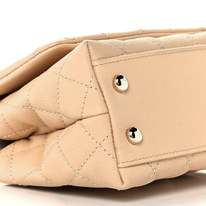 Chanel Caviar Lizard Embossed Quilted Extra Mini Coco Handle Flap Beige 10 of 11