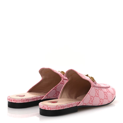 Gucci Canvas GG Monogram Nappa Womens Princetown Slippers 38 Cotton Candy Dark Cotton Candy Wild Rose 5 of 12