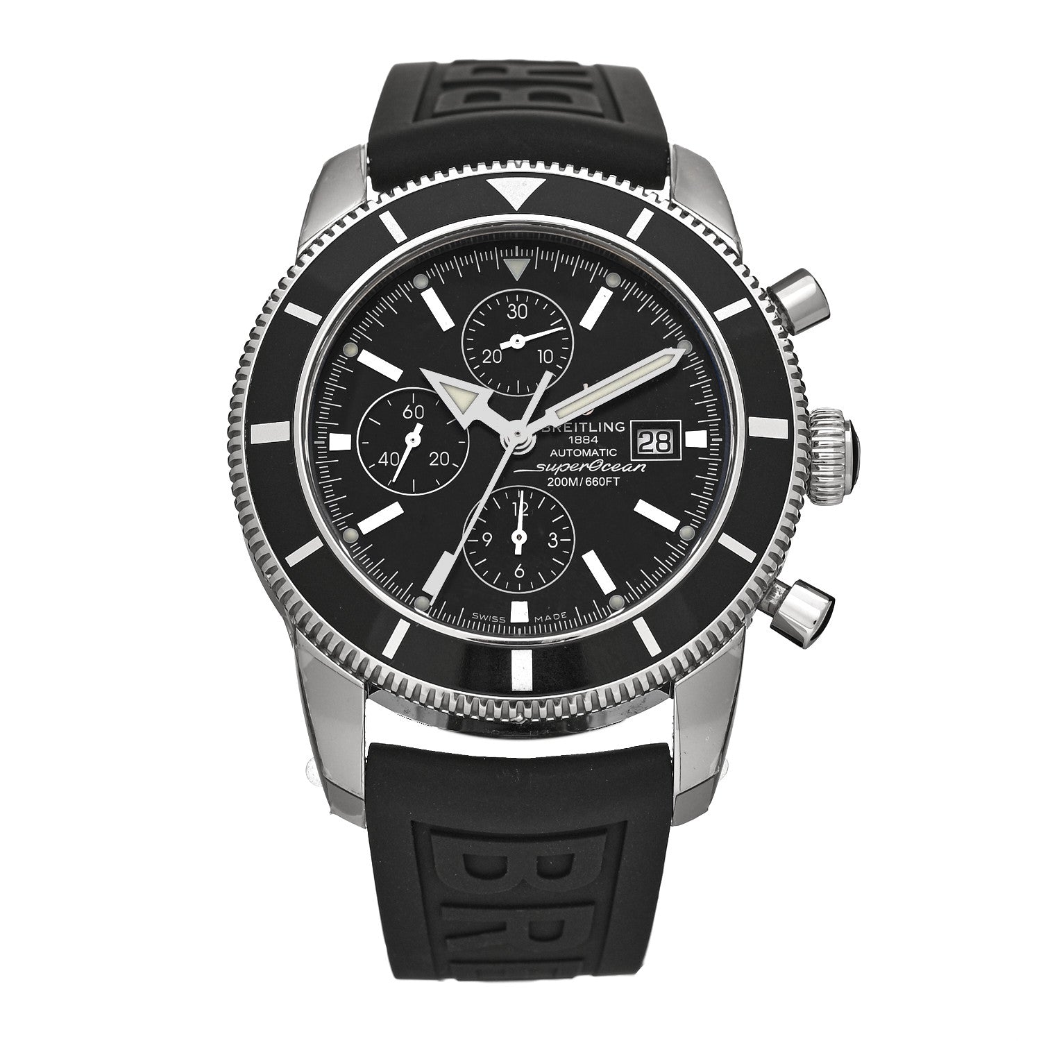 Breitling Stainless Steel Rubber 46mm Superocean Heritage II Chronograph Automatic Watch Black A13320 1 of 5