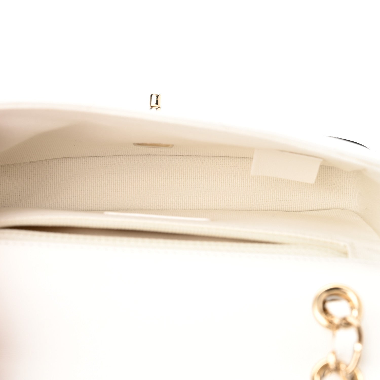 Chanel Lambskin Chevron Stitched Flap White Black 4 of 9