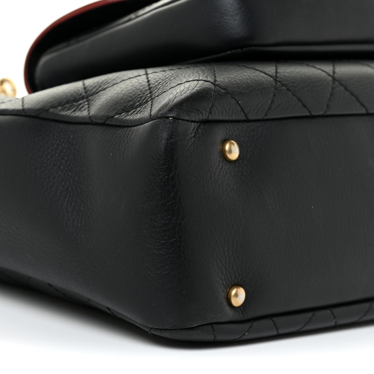 Calfskin Stitched Archi Chic Large Tote Black