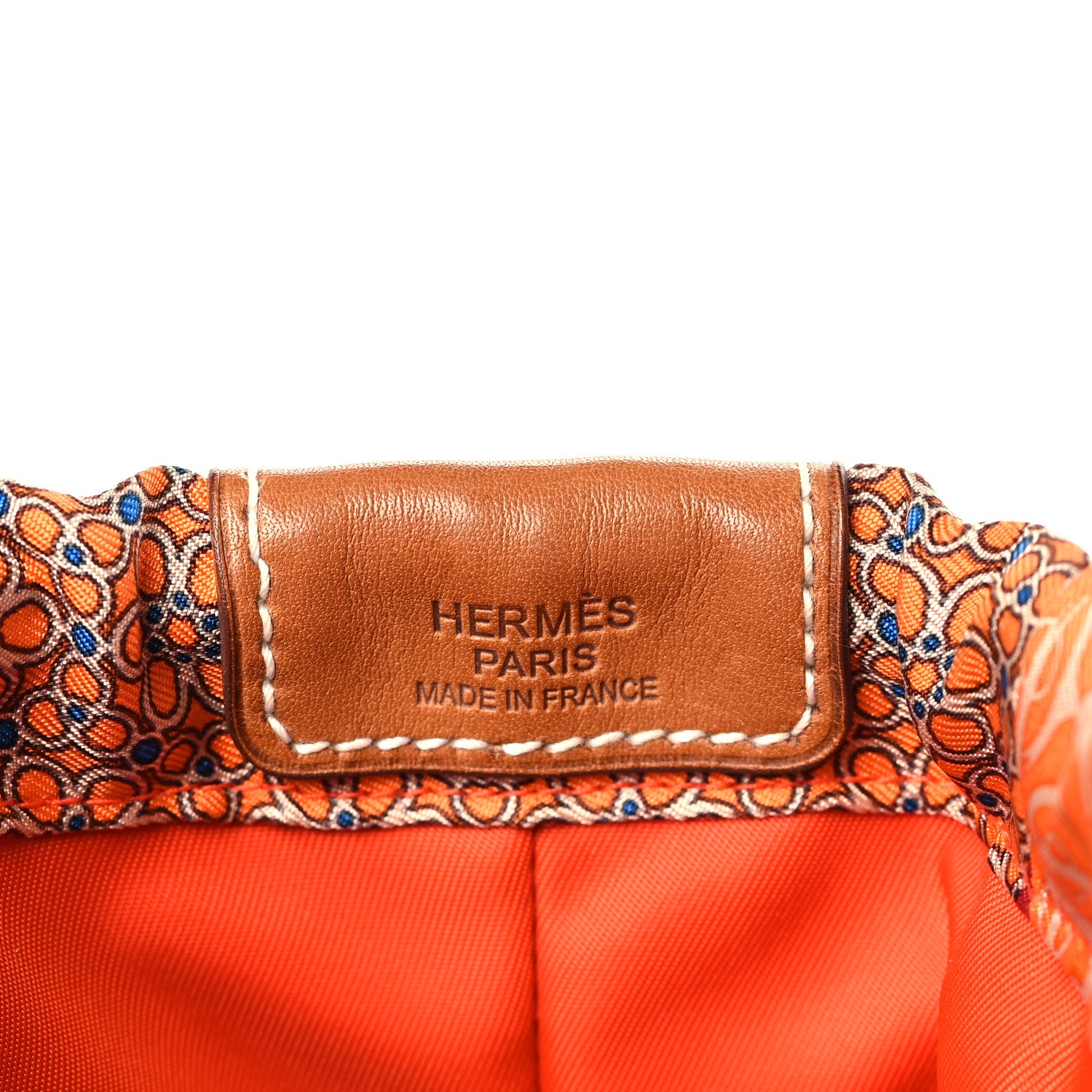 Hermes Silk Barenia Carre en Cravates Fourbi 25 MM Pouch Flamingo Pink Deer Brown 7 of 10