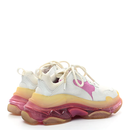 Balenciaga Fabric Mesh Clear Sole Womens Triple S Sneakers 38 White Pink 4 of 13